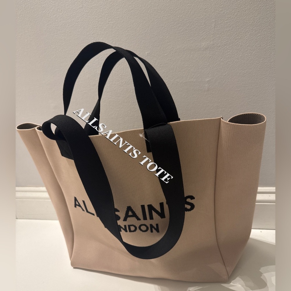 ALLSAINTS IZZY LARGE LOGO KNITTED TOTE BAG - Picture 7 of 16